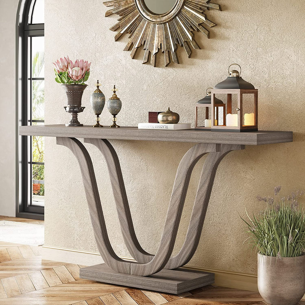 55-inch Grey Wood Rustic Console Table S7377
