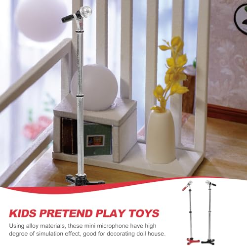 Miniature Microphone Model with Stand Black & Red Q43665