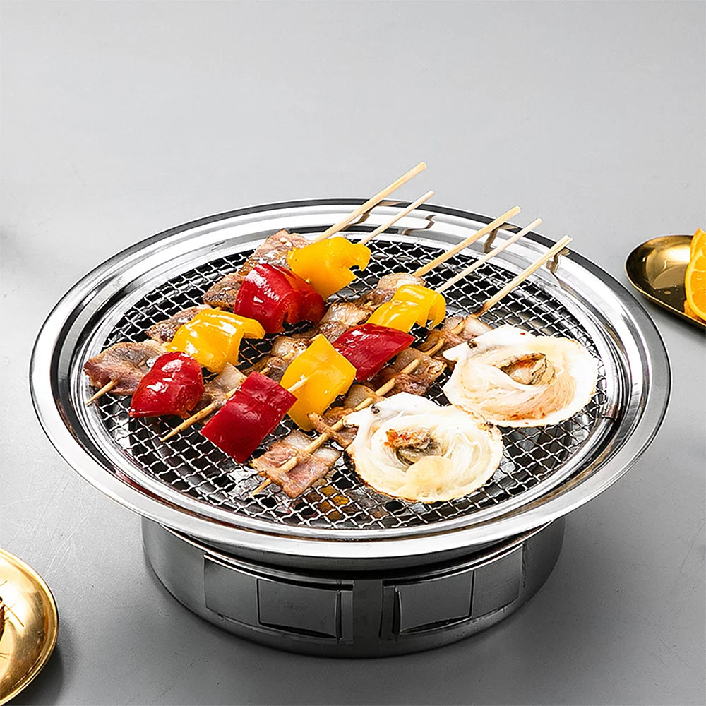 Charcoal Grill Non-stick Portable Stainless Steel BBQ T6278