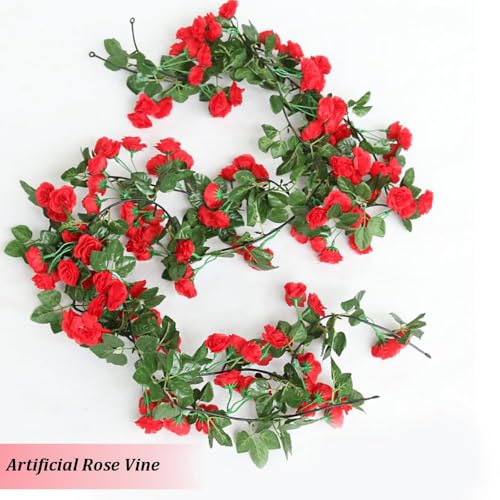 White 10PCS Artificial Rose Garland 7.5Ft U340