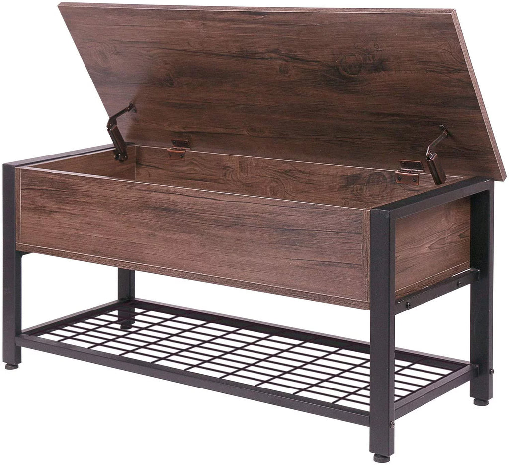 Lift Top Wood Storage Bench R2379