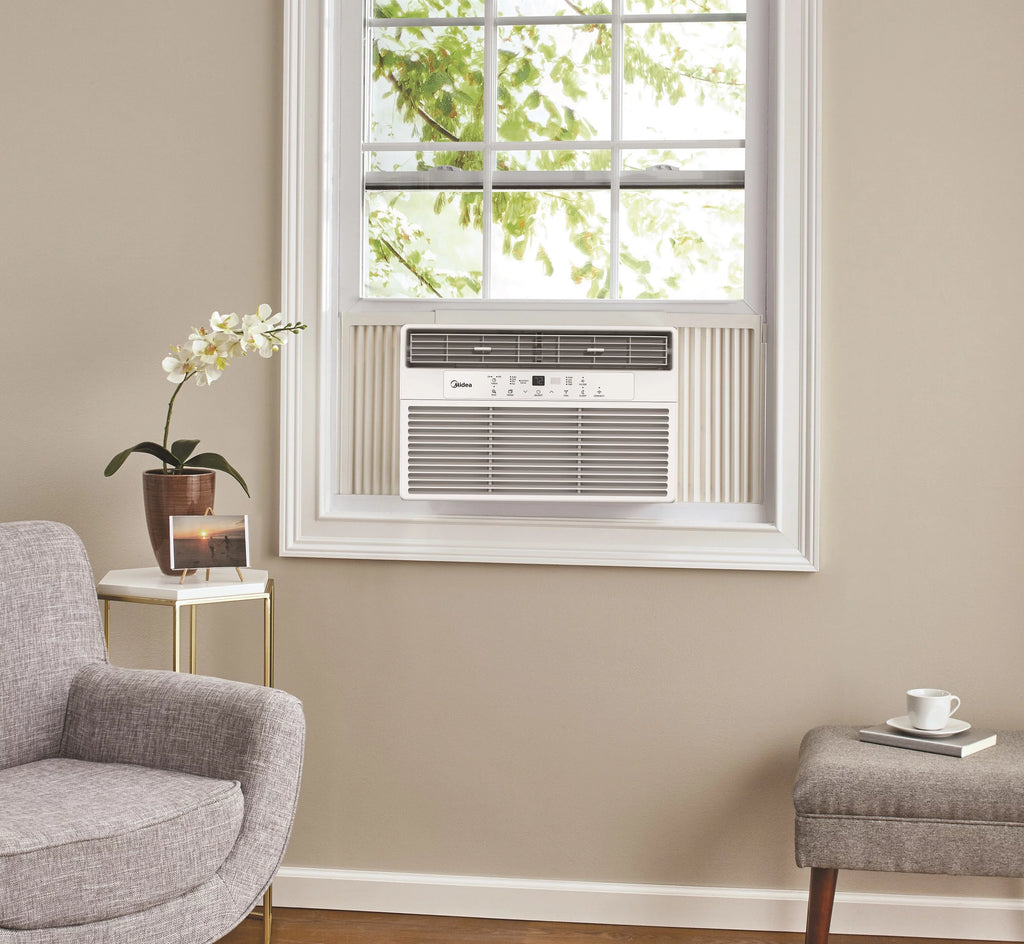 12,000 BTU 115V Smart Window Air Conditioner with Remote, White F78189