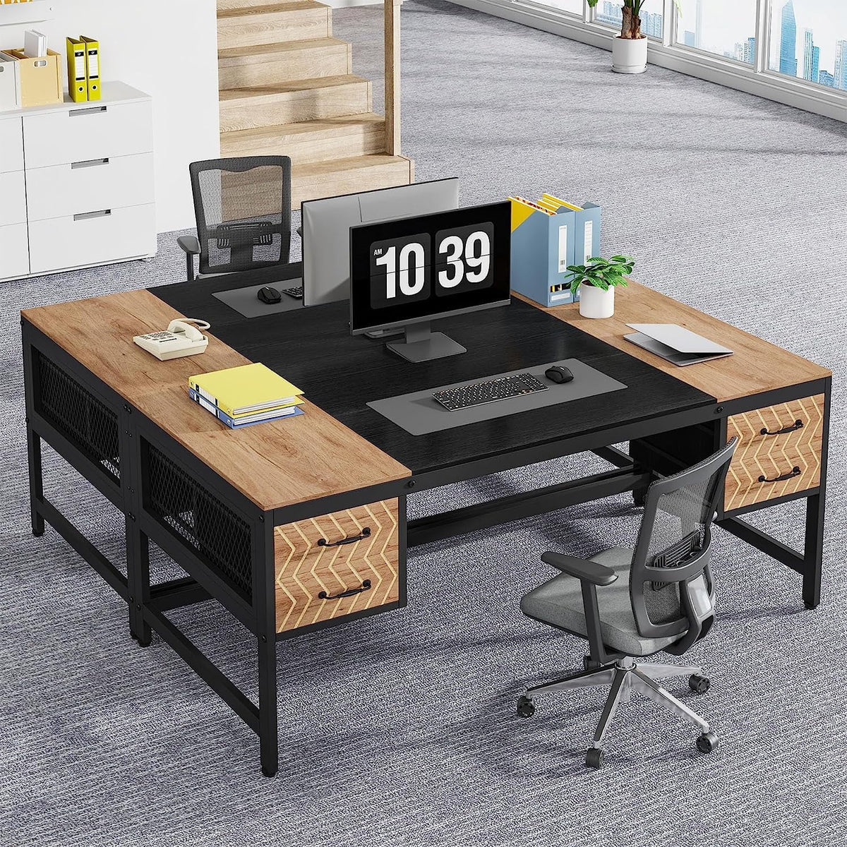 63 inch Computer Desk with 4 Drawers B620294
