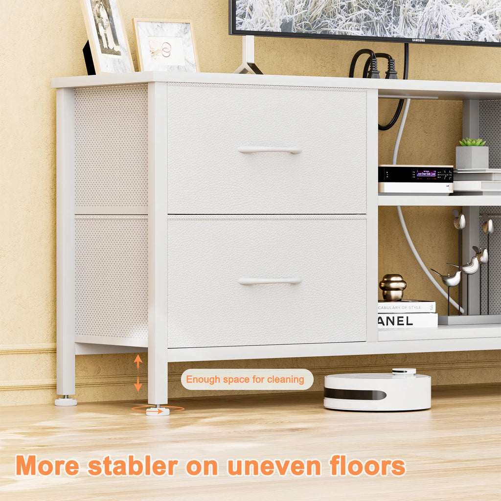 White 4 Drawer Dresser TV Stand A924