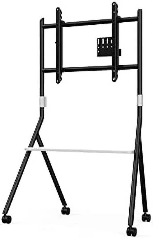 Mobile TV Stand for 55 60 65 75 78 Inch TV Rolling TV Cart with Wooden Shelves V7743
