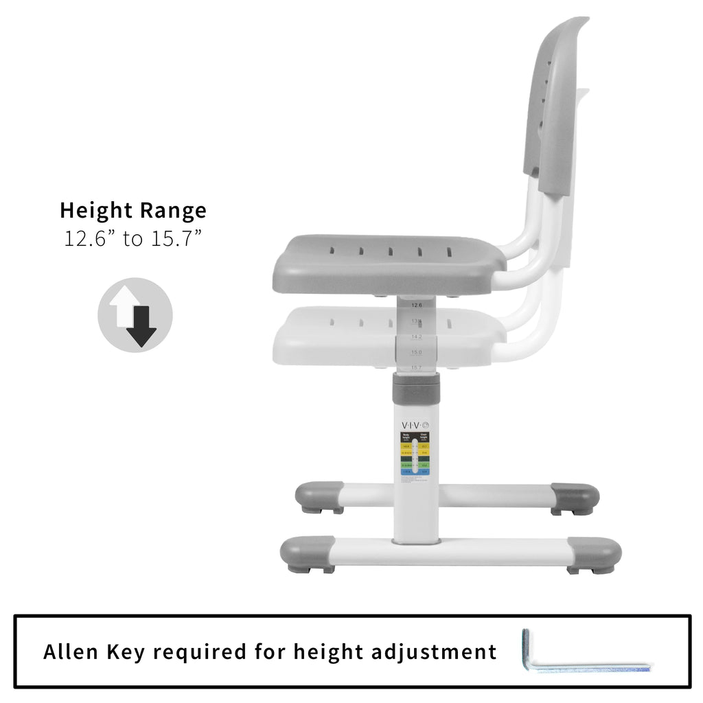 Gray Height Adjustable Children's Desk Chair Q11950