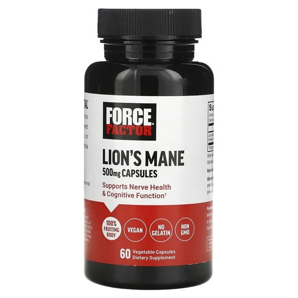 Lions Mane Capsules, Vegan, Non-GMO, 60 Vegetable Capsules D177