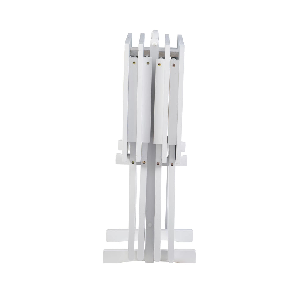 Folding Tray Table Set with Stand, 5 Pieces, White P872