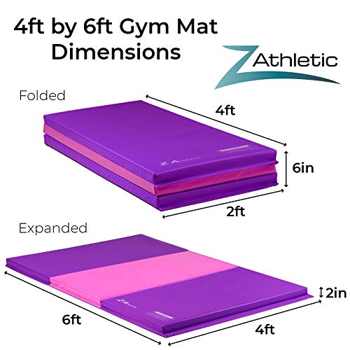Folding Gymnastics Mat 4 Ft x 6 Ft x 2 In D560551