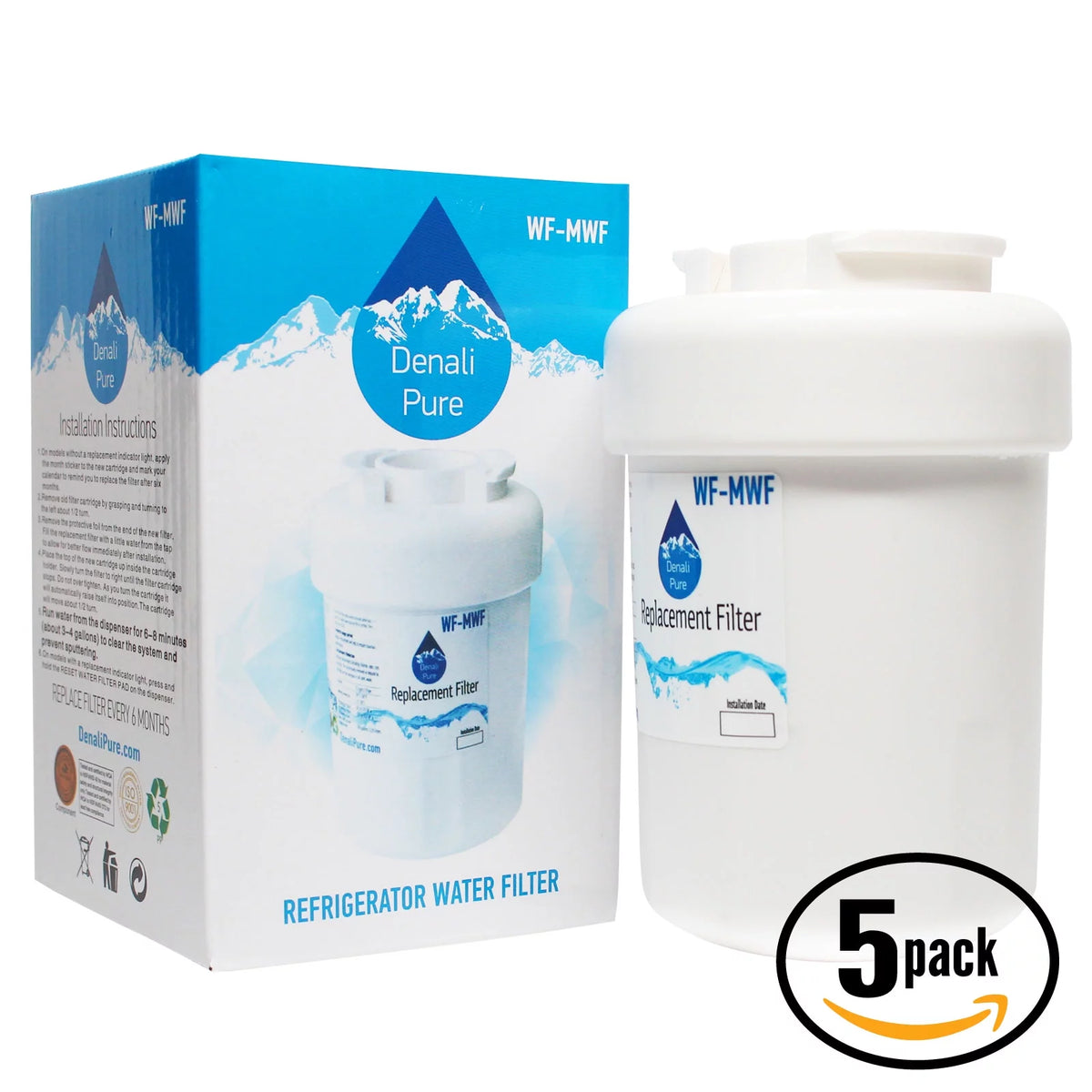 5-Pack Refrigerator Water Filter Cartridge X882649