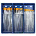 Clear Choice Brush Set Golden Taklon Flat Set of 60 Long Handle K329