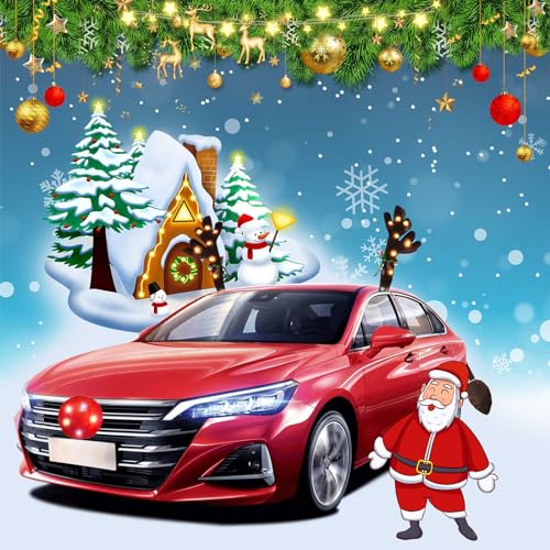 Christmas Car Reindeer Antlers Decoration Kit with Jingle Bells P21444