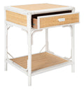 White 1 Drawer 1 Shelf Nightstand G872