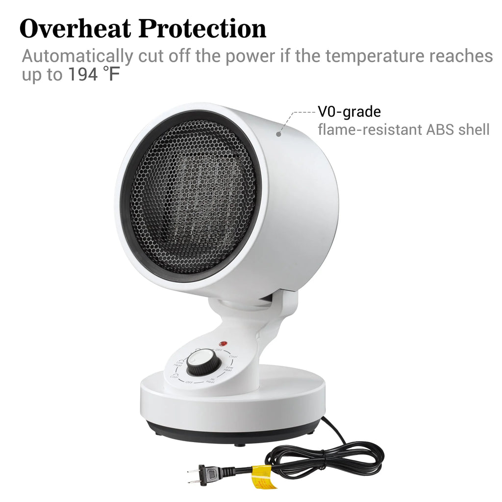 1500W 2-In-1 Electric Space Heater and Cooling Fan A83223