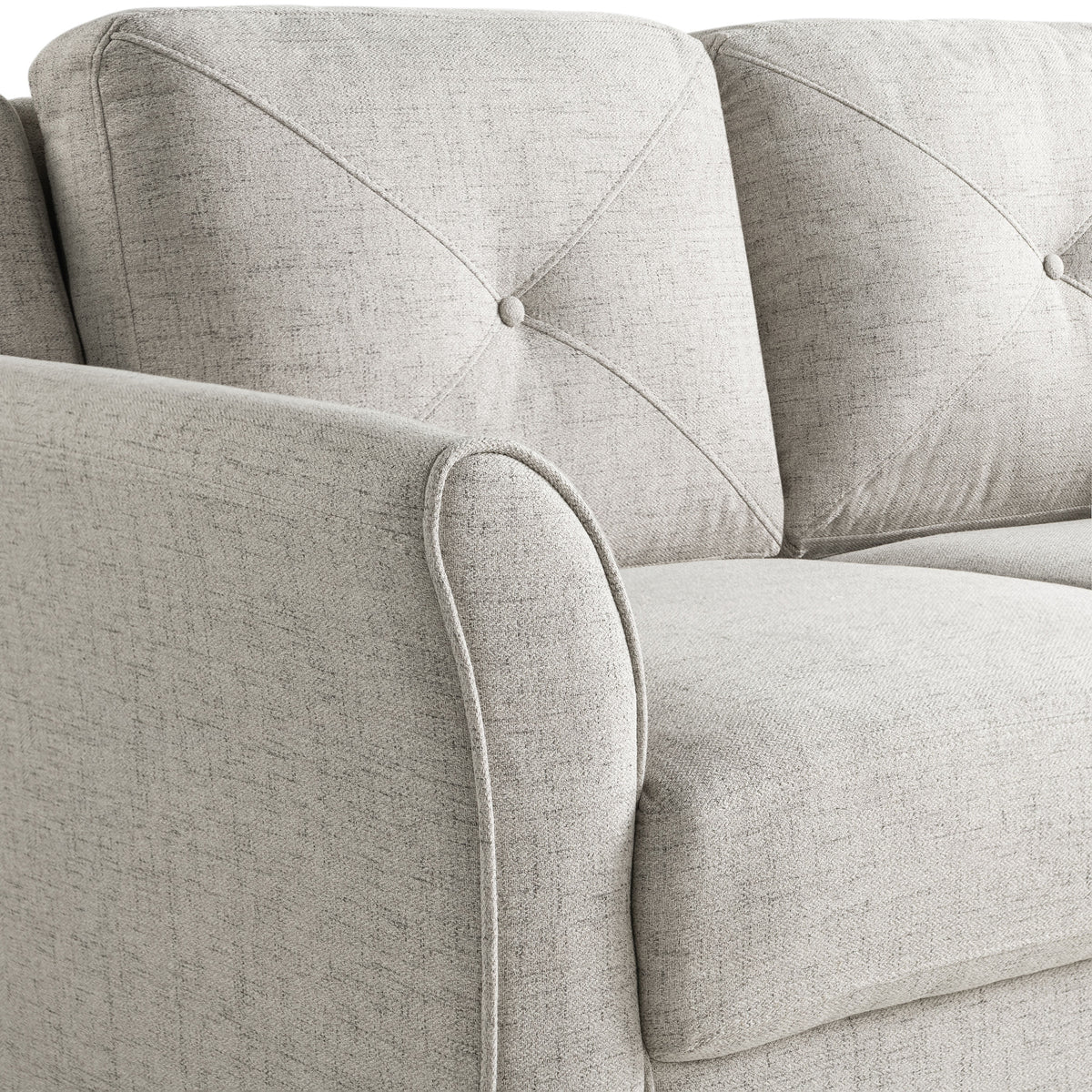 Beige Fabric Loveseat with Curved Arms U564