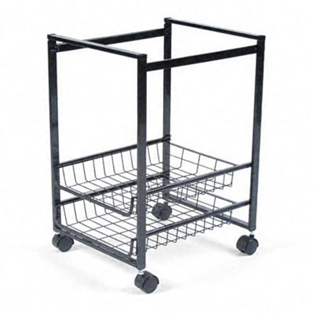 Black Mobile File Cart with Sliding Baskets A57473