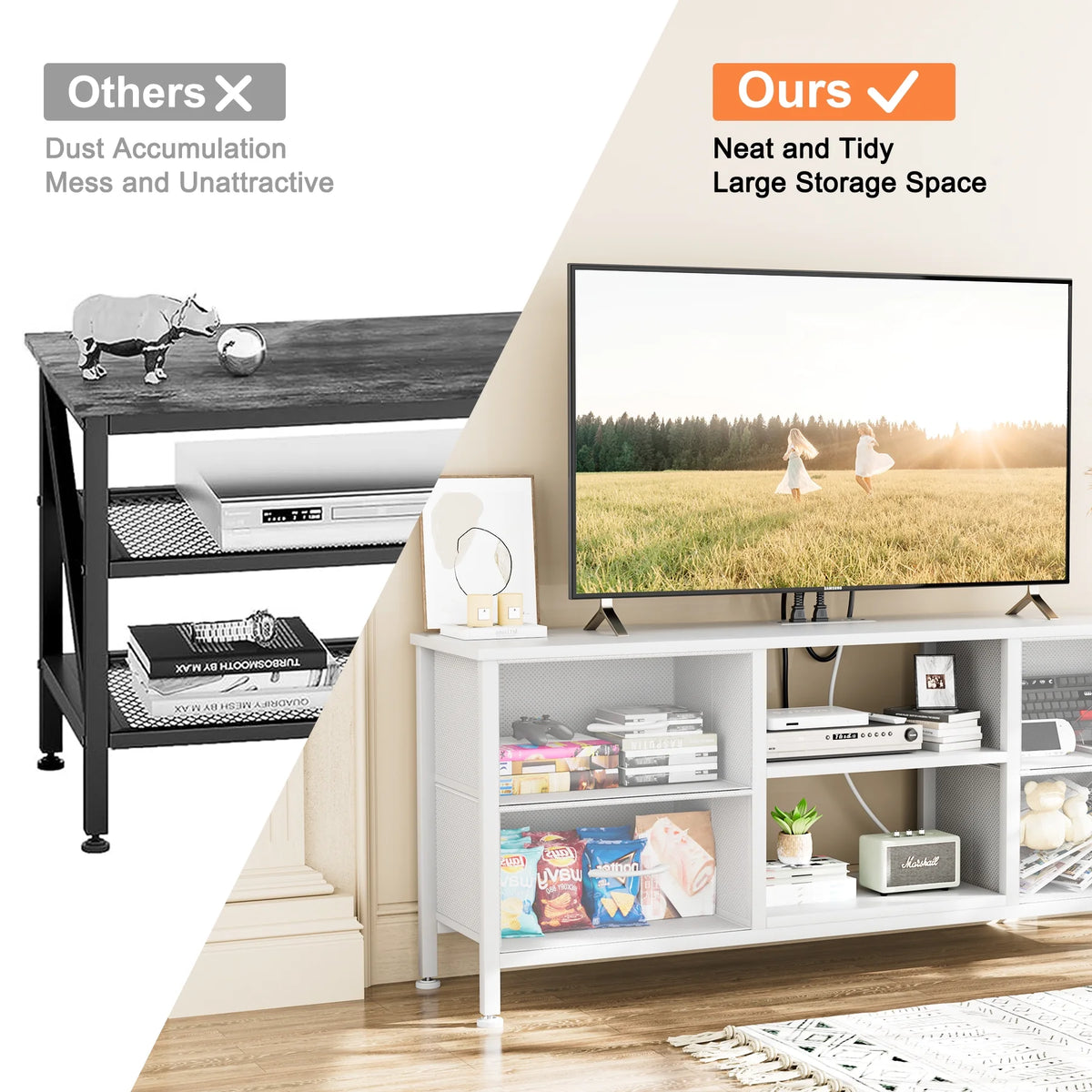White 4 Drawer Dresser TV Stand A924