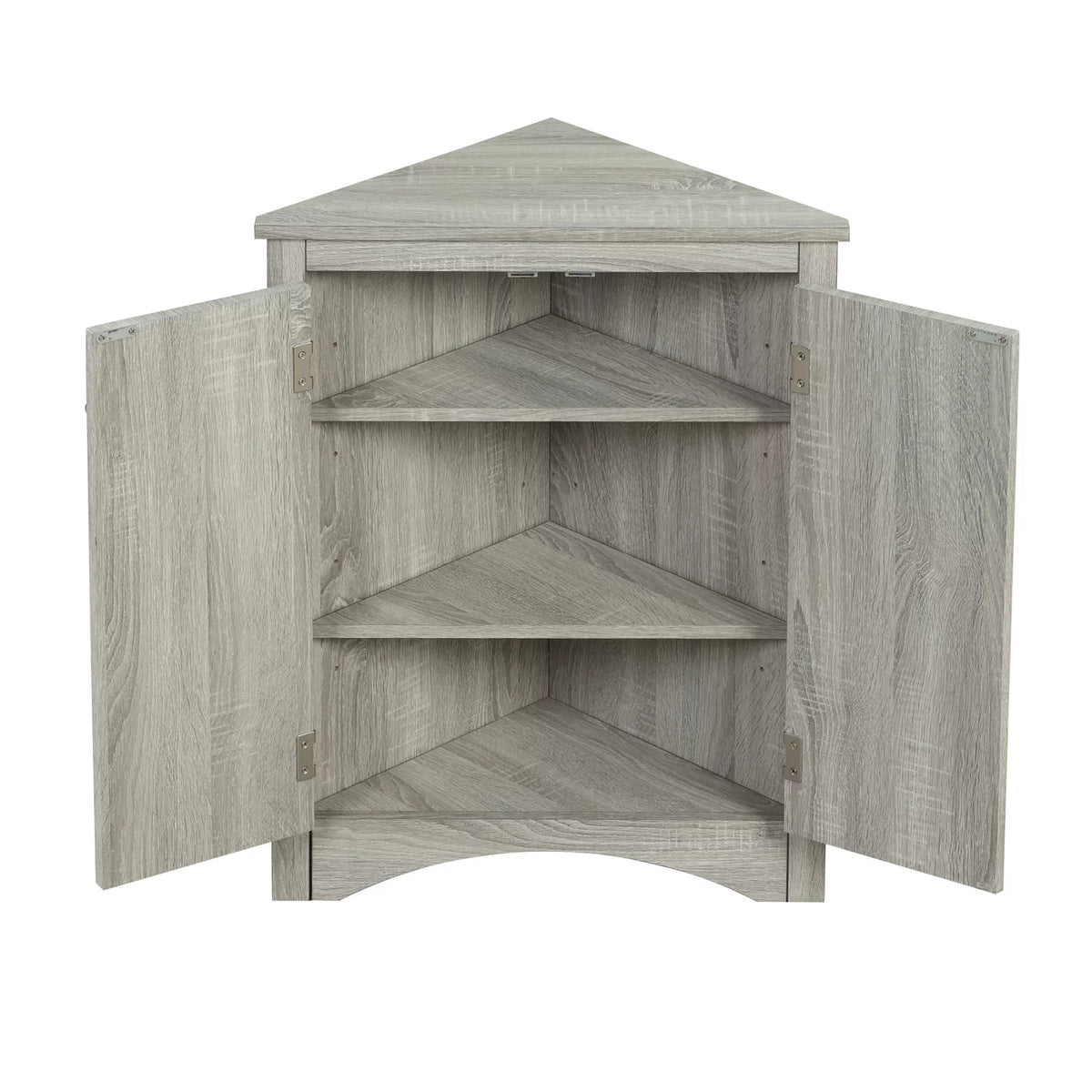 Oak Freestanding Bathroom Storage Cabinet with Doors and Shelves I93704