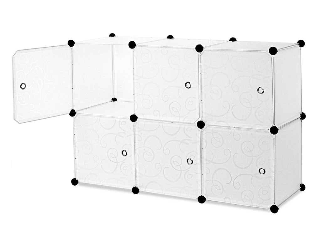 6 Cube Stackable Storage Organizer with Doors D422799