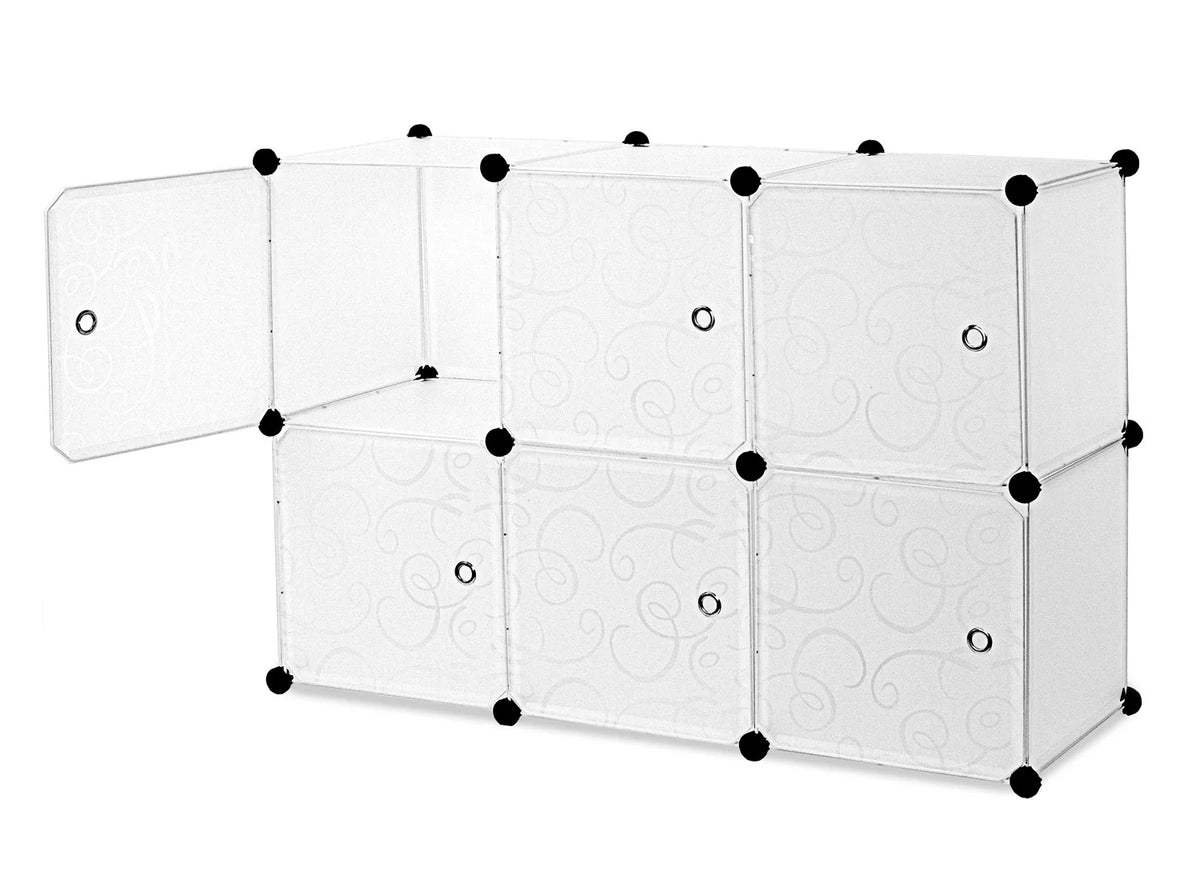 6 Cube Stackable Storage Organizer with Doors D422799