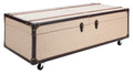 Beige Coffee Table Storage Trunk with Wine Rack Z236