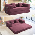 Foldable Sofa Bed, 81'' Folding Floor Couch, Compressed Convertable Sleeper Sofa, Memory Foam Couch with Pillow Back Support Armrest, 4-in-1 Futon Sofa Bed for Living Room, Black L6313
