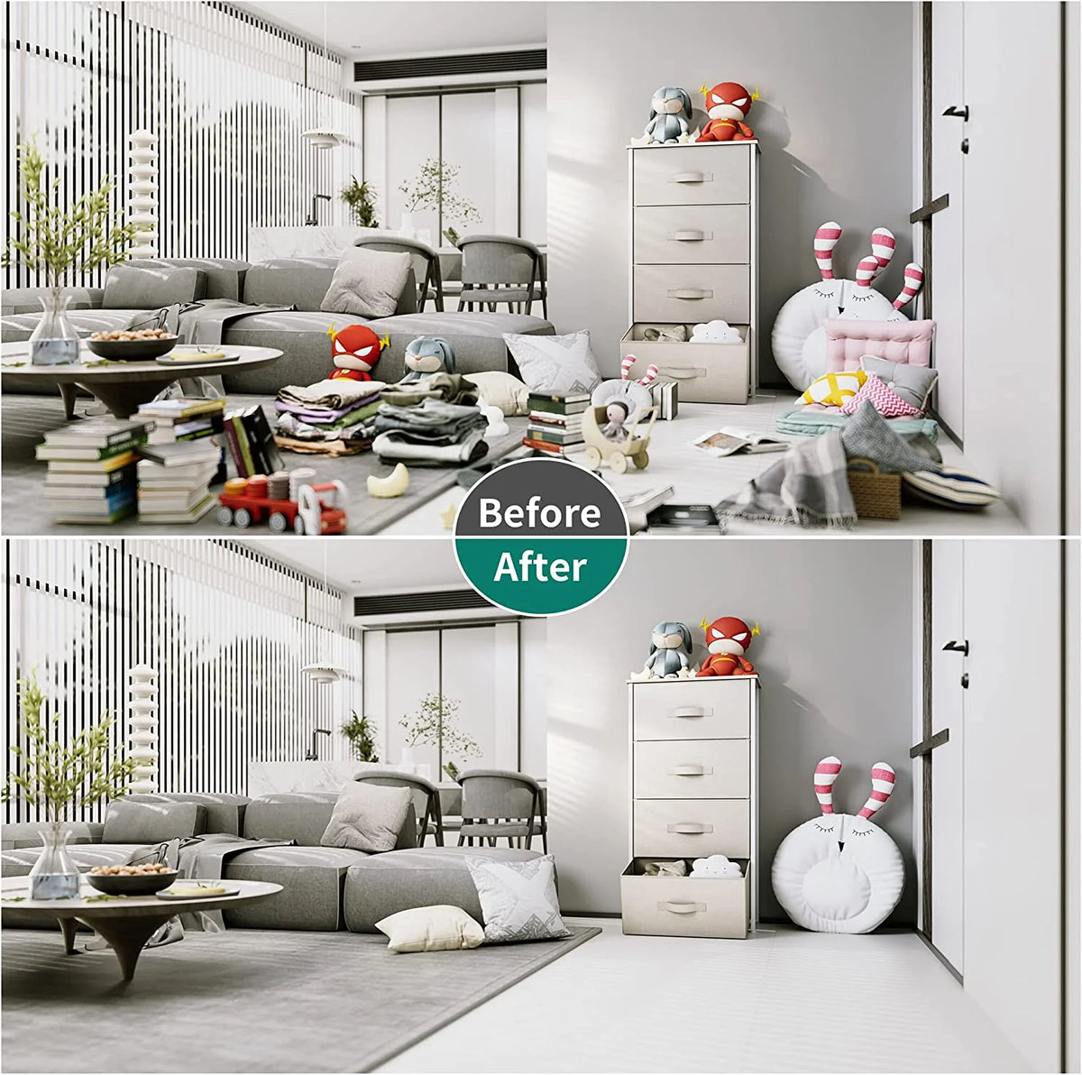 Fabric 4 Drawer Dresser A998346