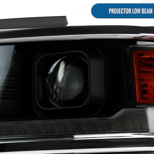 2014-2015 Chevy Silverado 1500 Black Chrome Trim Headlights Assembly Pair V8671