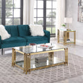 48" Wide Rectangular Glass Top Coffee Table I705