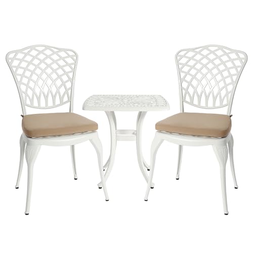 Bistro Table and Chairs Set of 2 Cast Aluminum F835