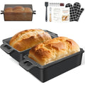 Cast Iron Bread Loaf Pan with Lid 9x5 Inch Set of 2 F375