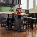 53" Kitchen Cart Island on Wheels with Power Outlet A159