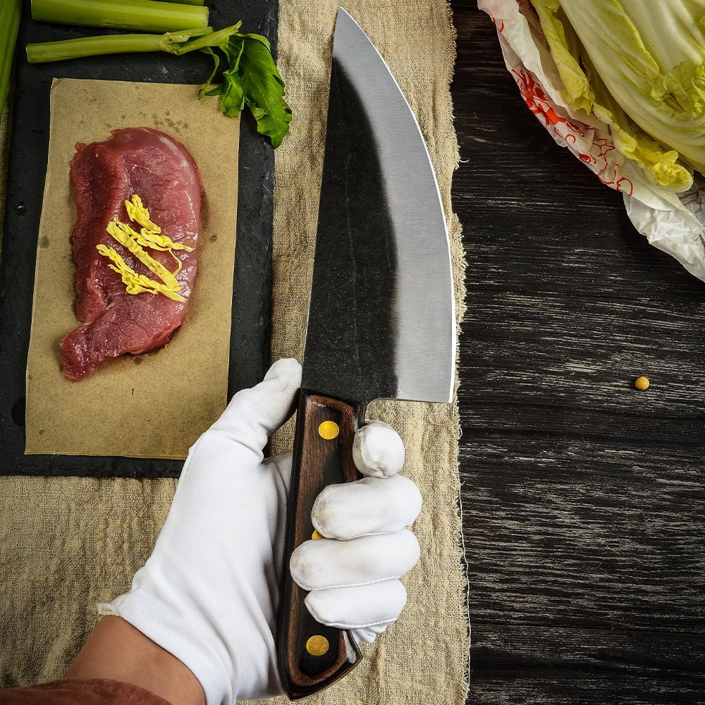 Hand Forged Butcher Knife with Leather Sheath Y773123