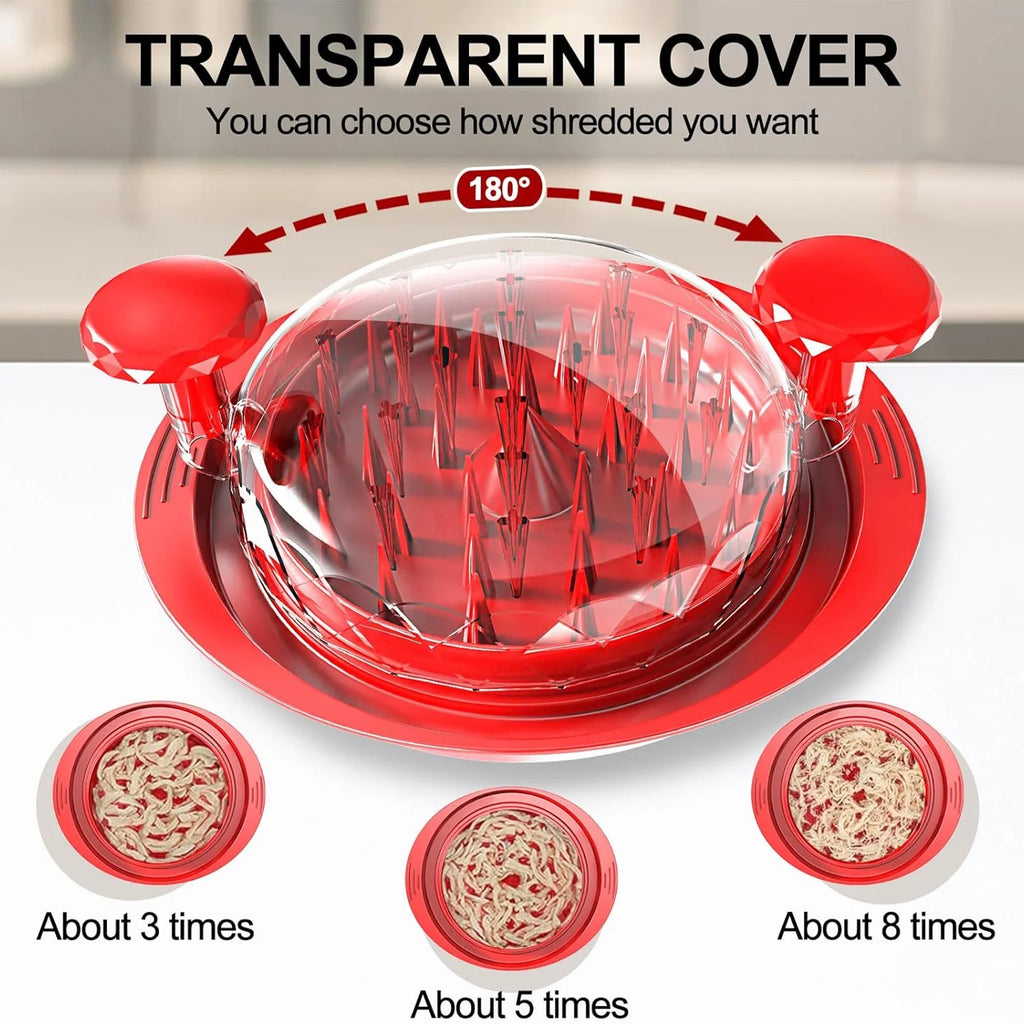 Chicken Shredder with Handles and Non-Skid Base, Dishwasher Safe - Red P73272