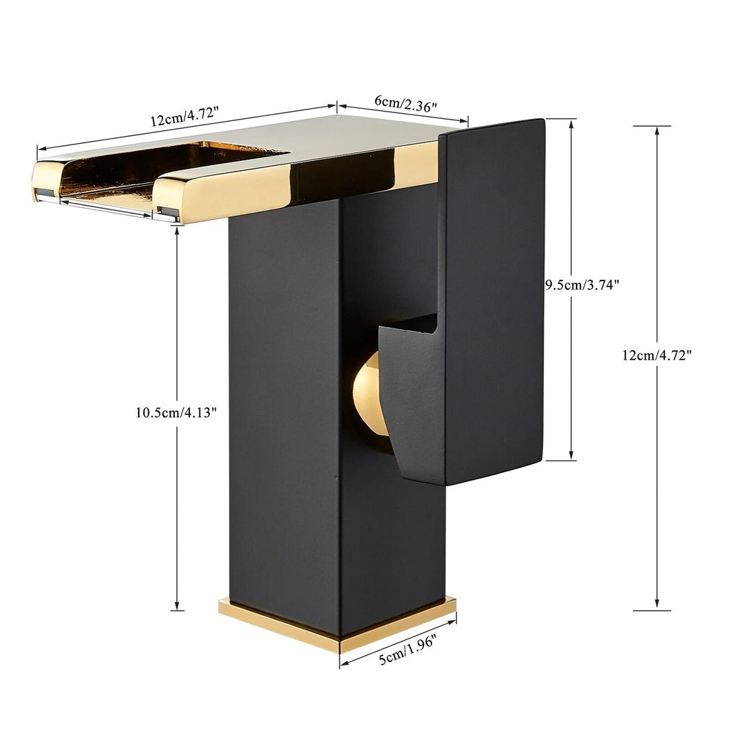 Black Gold Single Handle Waterfall Bathroom Faucet N204519