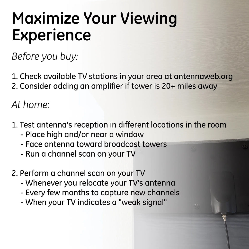 Outdoor HDTV Antenna, 60-mile Range, VHF UHF 1080P 4K, Black J849346