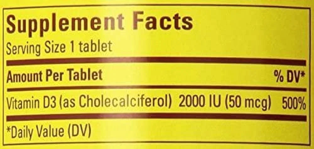 D3 2000 IU Tablets 220 ea Pack of 3 S552756