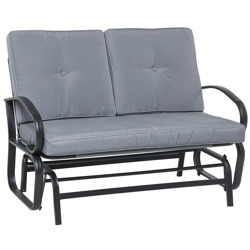 Grey 2-Person Outdoor Glider with Cushions K48046