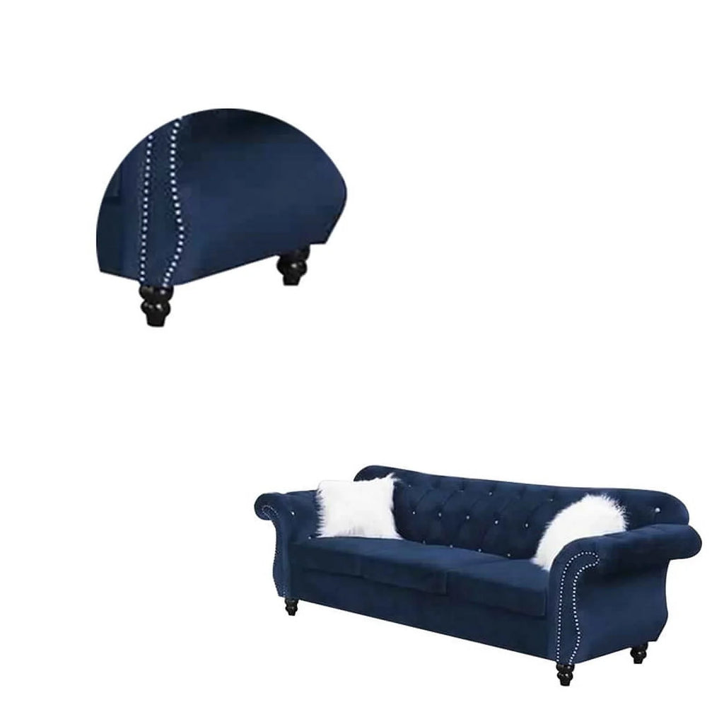 Blue Velvet Sofa J346255
