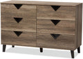 Light Brown Wood 6-Drawer Chest T7289