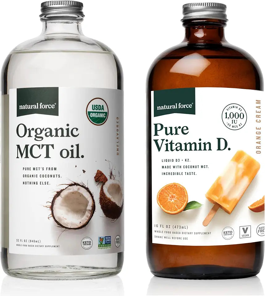Organic MCT Oil 32 Oz Vitamin D Orange Cream 16 fl oz Y997172