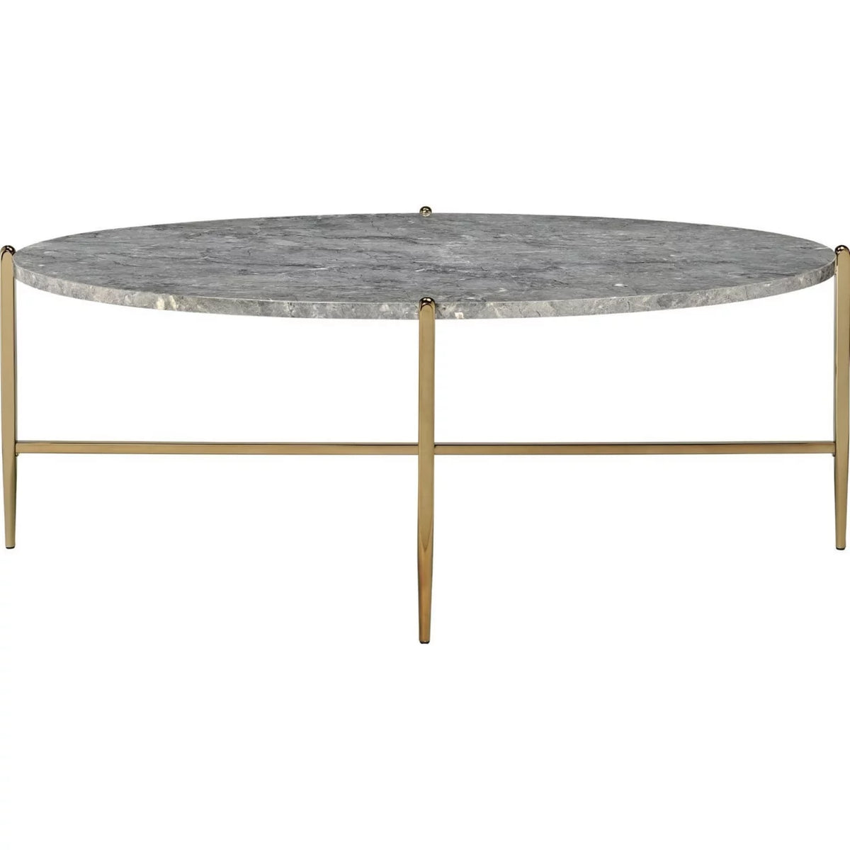 Gray and Gold Oval Marble Top Coffee Table M814818